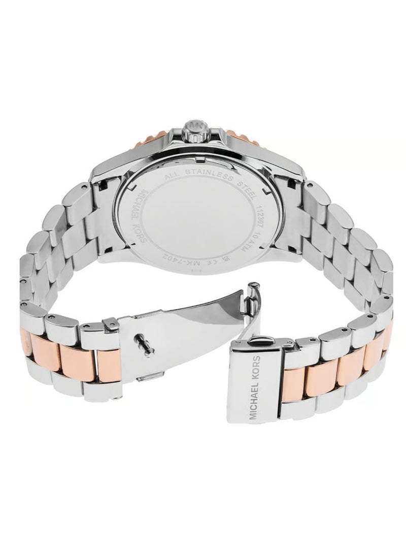 ام كي ساعة نسائية من الفضة والذهب الوردي، ميناء من الذهب الوردي | MK7402 - Image 2