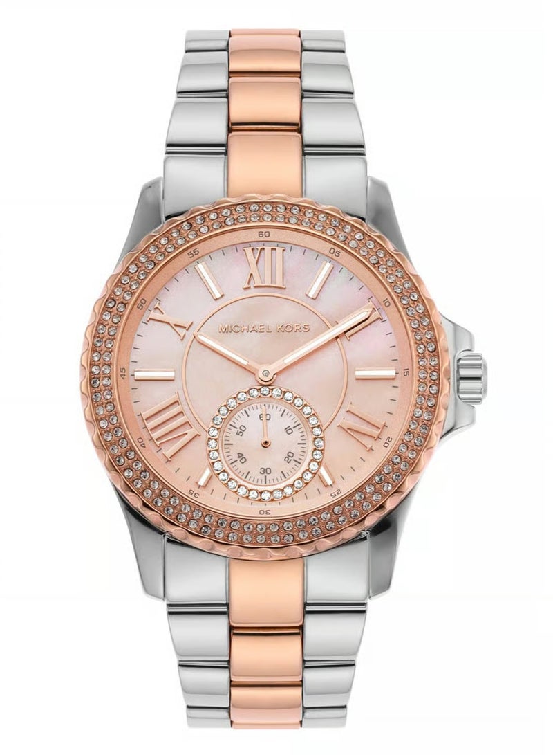 ام كي ساعة نسائية من الفضة والذهب الوردي، ميناء من الذهب الوردي | MK7402 - Image 1