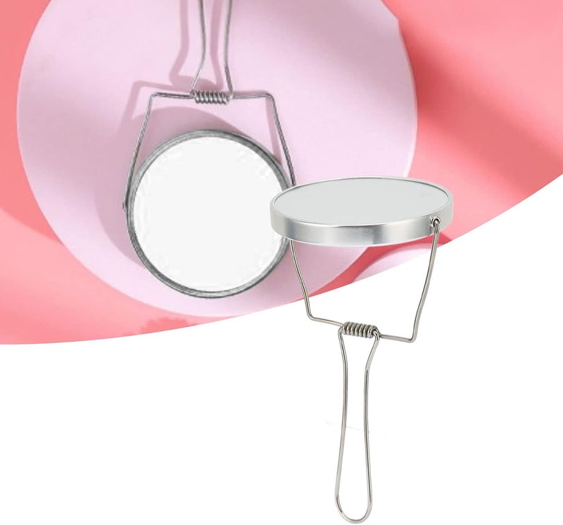 JTLB 360 Degree Rotatable Double-Sided Vanity Mirror, Aluminum Frame & Stainless Steel Stand for Office and Dormitory Use - Silver - Image 5