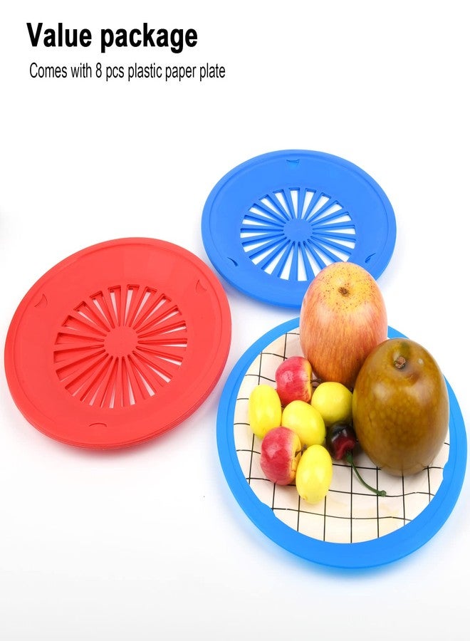 Cosmos Pack of 8 Reusable Plastic Paper Plate Holders, Holding 9" Paper Plates for BBQ's, Parties, & Camping - Image 2