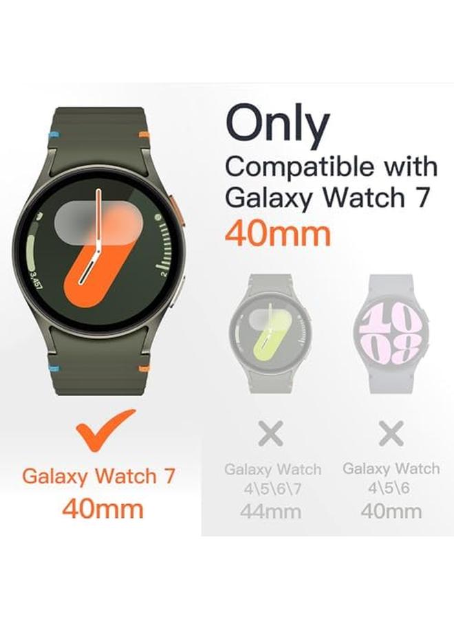 جي تيك حافظة مع واقي شاشة لساعة سامسونج جالكسي 7 40 مم، غطاء حماية شامل مدمج من الزجاج المقوى عالي الحساسية، قطعتان باللون الأخضر - Image 2