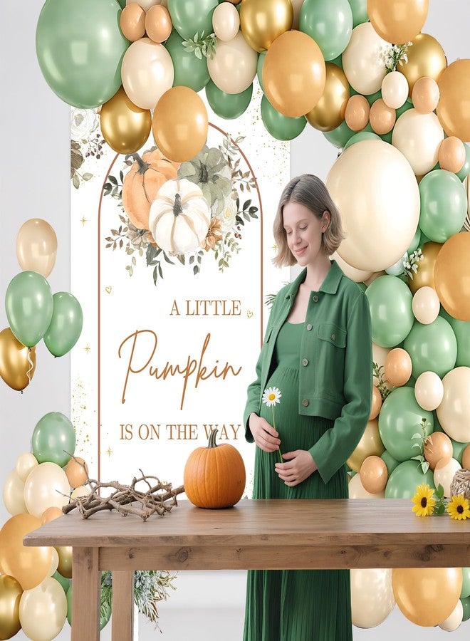 ميهوفوند زينة حفل استقبال مولود جديد من MEHOFOND على شكل يقطينة، خلفية حفل استقبال مولود جديد مع قوس بالونات، إكليل بالونات برتقالي وأخضر وذهبي، لوازم حفلات الكشف عن جنس المولود في الخريف على شكل يقطينة - Image 5