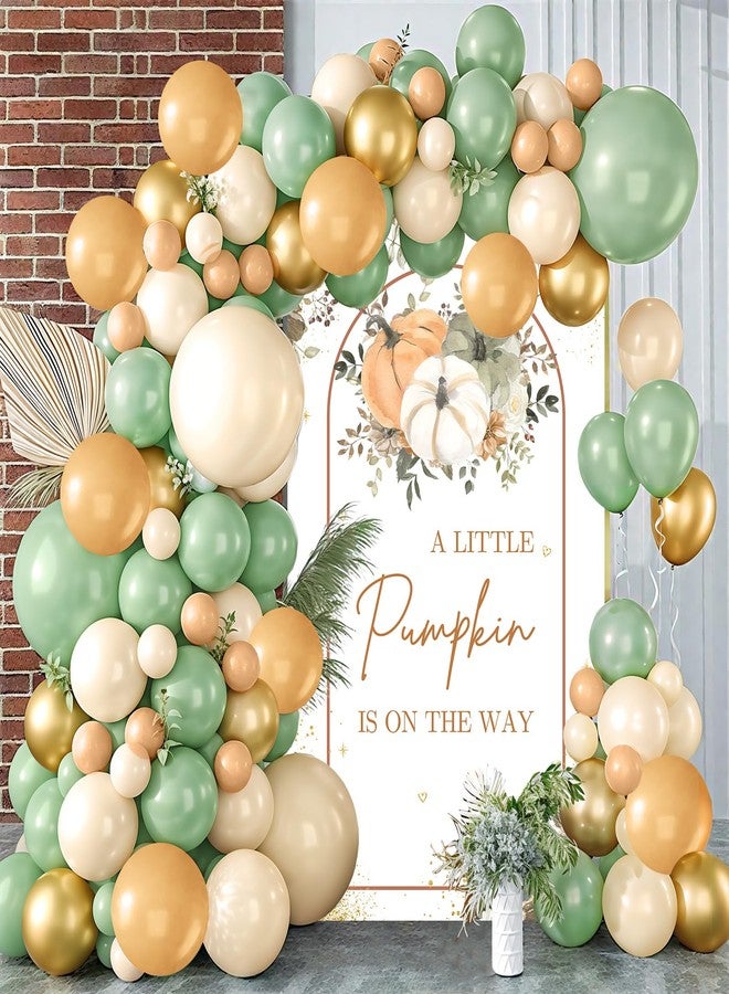 ميهوفوند زينة حفل استقبال مولود جديد من MEHOFOND على شكل يقطينة، خلفية حفل استقبال مولود جديد مع قوس بالونات، إكليل بالونات برتقالي وأخضر وذهبي، لوازم حفلات الكشف عن جنس المولود في الخريف على شكل يقطينة - Image 3