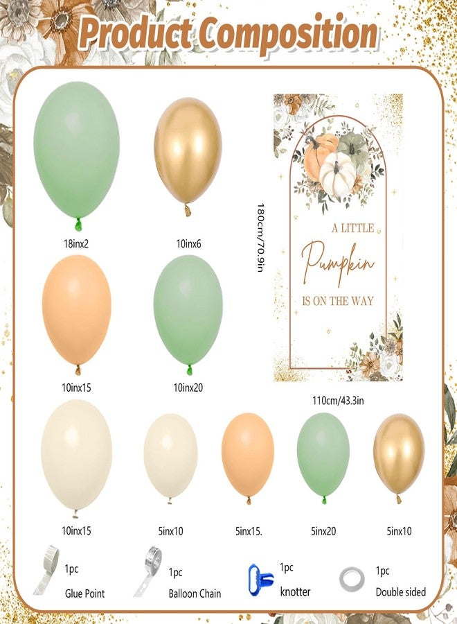 ميهوفوند زينة حفل استقبال مولود جديد من MEHOFOND على شكل يقطينة، خلفية حفل استقبال مولود جديد مع قوس بالونات، إكليل بالونات برتقالي وأخضر وذهبي، لوازم حفلات الكشف عن جنس المولود في الخريف على شكل يقطينة - Image 2