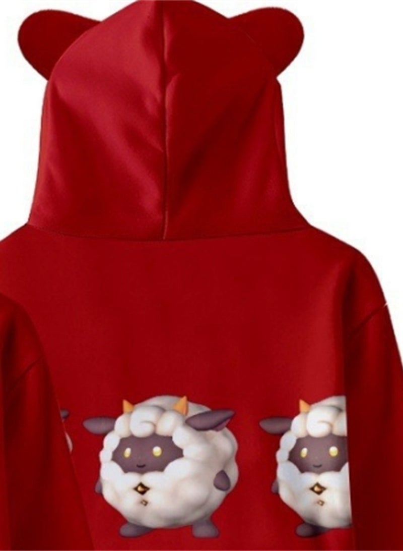 Palworld Phantom Beast Pallu 3D Digital Printing Cat Ears Hooded Sweatshirt - Image 4