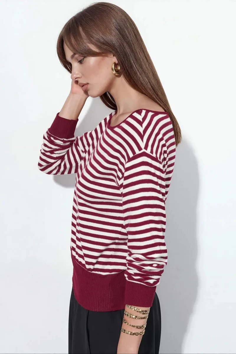 Busem BUSEM Women's Striped Long-sleeve Ribbed T-shirt