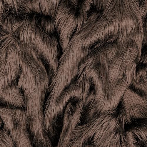 Barcelonetta Faux Fur Fabric | Pre-Cut Fur Squares for Sewing, DIY Crafts, Costumes, Upholstery | Soft, Vegan Faux Fur | Material for Plush Toy Projects (Dark Brown, 10" X 10") - Image 1