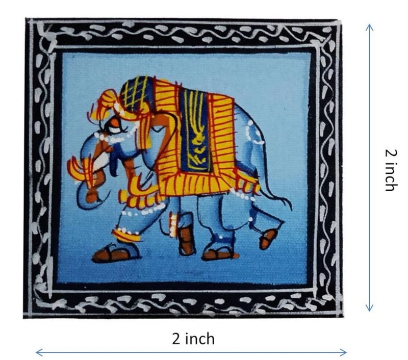 Purpledip Silk Cloth Paintings Set of 6: Collectible Indian Miniature Art For Decoration Or For Use As Greeting Cards (12481A) - Image 5