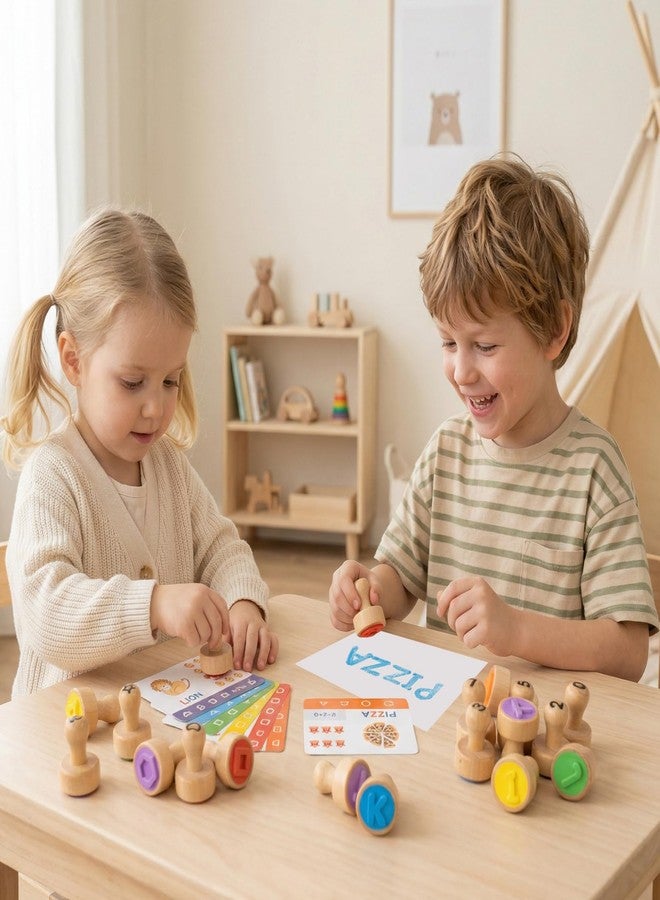Busy edition Alphabet Number Stamps for Kids, Wooden Letter Stamps with Flashcard Math Learning Number Stampers, Toddler Arts and Crafts Supplies, Montessori Educational Toys for 3 4 5 Year Old - Image 5