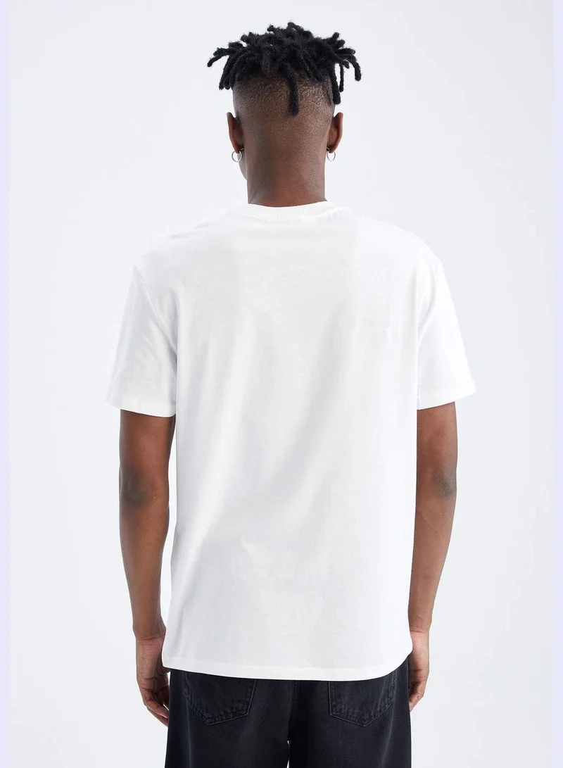 DeFacto Regular Fit Short Sleeve Minimal Logo Print T-Shirt