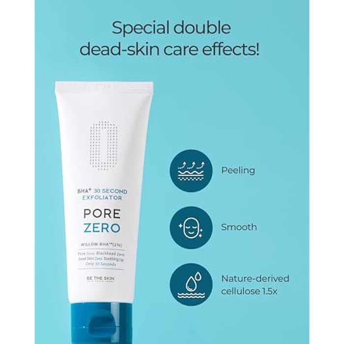 BE THE SKIN BHA+ Pore Zero 30 Second Exfoliator - Pore Erasing Face Peeling Gel with Salicylic Acid, Aloe Vera - Removes Dead Skin & Sebum - Glass Clear Skin, Korean Skincare, 3.38oz. - Image 4