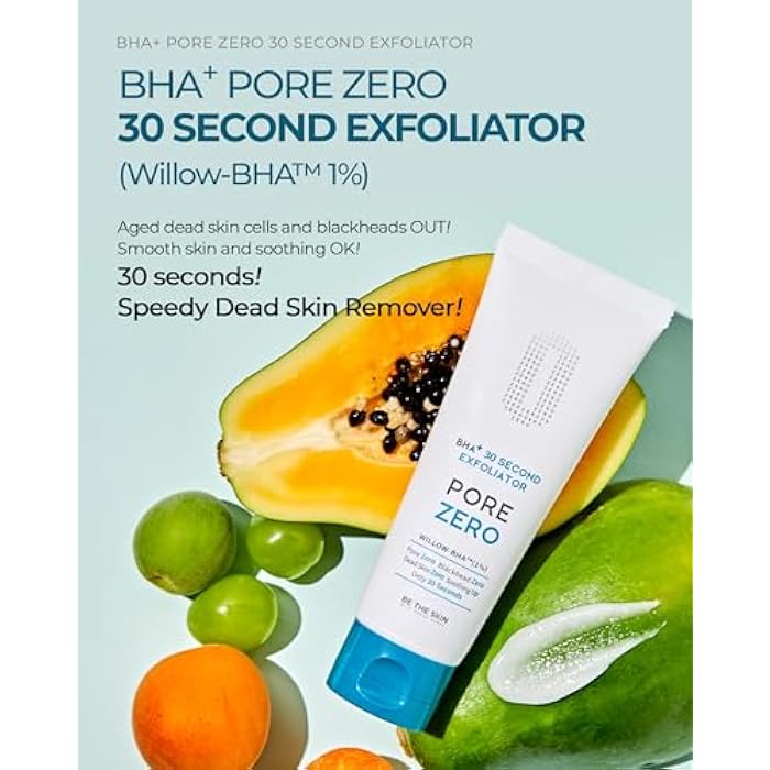 BE THE SKIN BHA+ Pore Zero 30 Second Exfoliator - Pore Erasing Face Peeling Gel with Salicylic Acid, Aloe Vera - Removes Dead Skin & Sebum - Glass Clear Skin, Korean Skincare, 3.38oz. - Image 2