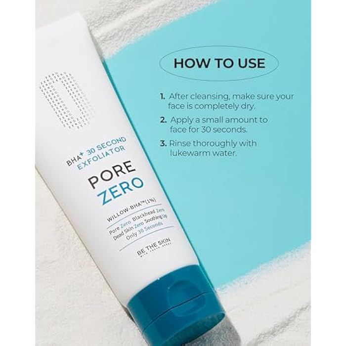BE THE SKIN BHA+ Pore Zero 30 Second Exfoliator - Pore Erasing Face Peeling Gel with Salicylic Acid, Aloe Vera - Removes Dead Skin & Sebum - Glass Clear Skin, Korean Skincare, 3.38oz. - Image 5