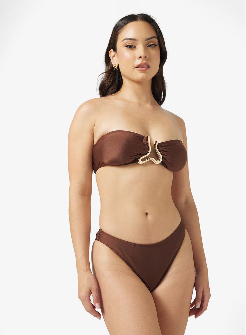 جينجر طقم بيكيني باندو مع تنورة بلمسة معدنية من  قطع - Image 3