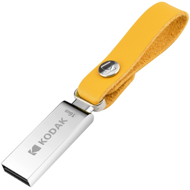 كوداك محرك أقراص فلاش USB معدني محمول بسعات 16 جيجابايت، 32 جيجابايت، 64 جيجابايت، 128 جيجابايت، واجهة USB 2.0 لنقل بيانات عالي السرعة، ذاكرة فلاش صغيرة - تصميم أنيق مع حزام حمل مقاوم للماء مناسب للاستخدام في السيارة ومحركات أقراص القلم. - Image 1