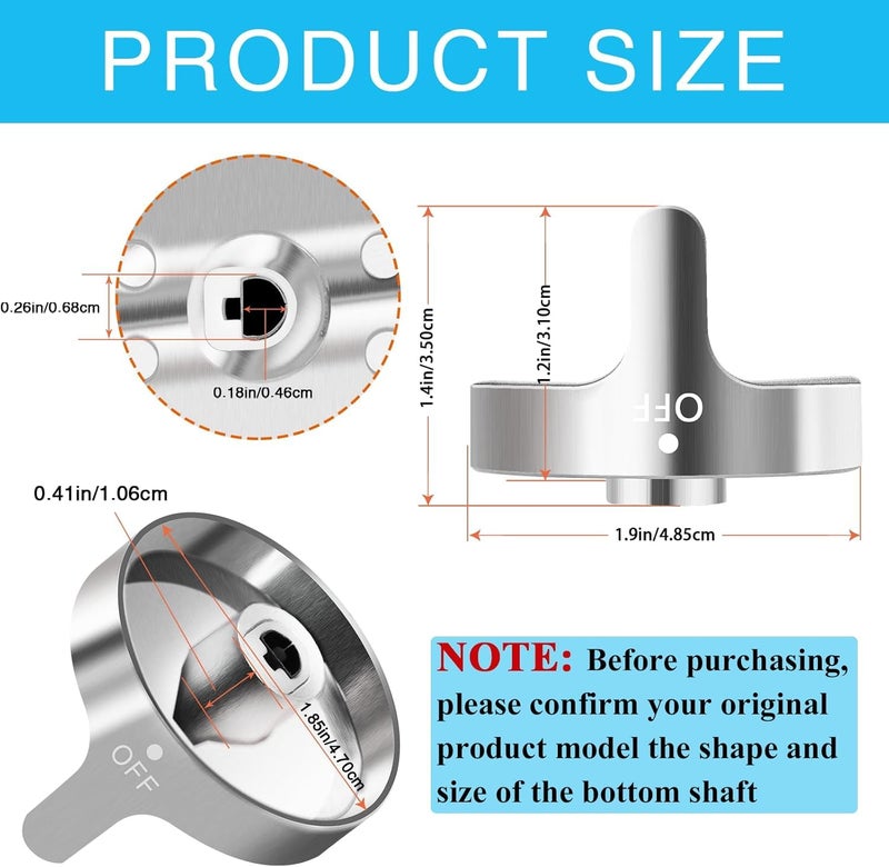 Funmit Upgraded W10766544 Gas Stove knobs Replacement for Whirlpool WFG540H0ES0 Range Oven, Replaces W10430807 W10676228 4248219 AP5958476 PS10067059 EAP10067059 - Image 2