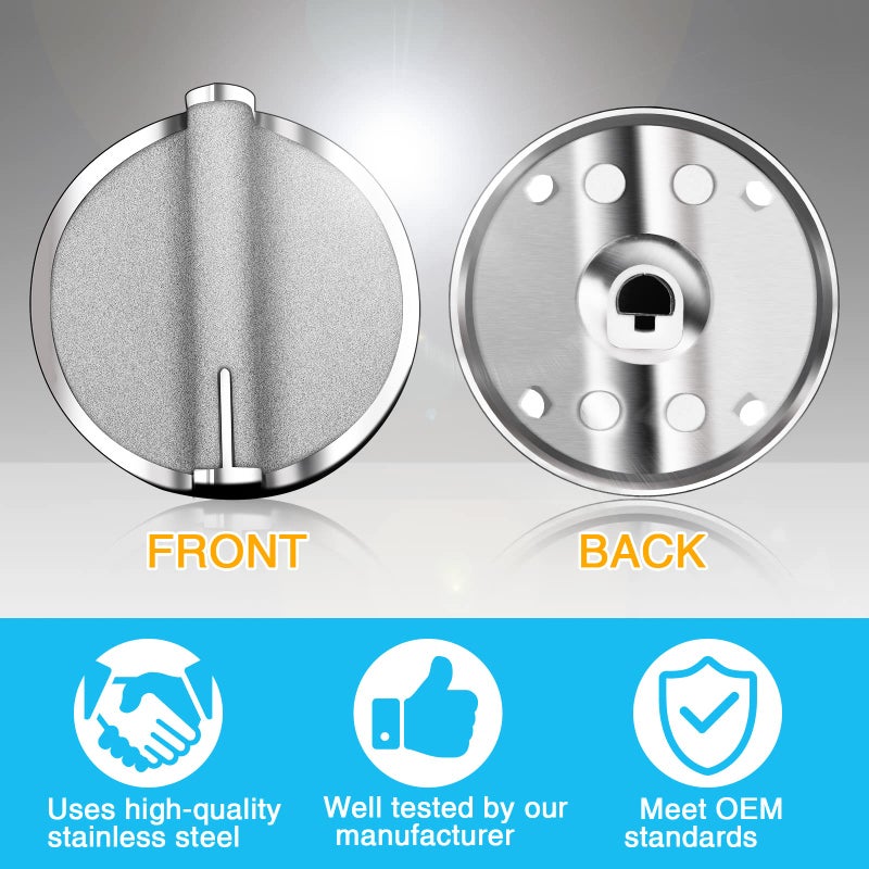 Funmit Upgraded W10766544 Gas Stove knobs Replacement for Whirlpool WFG540H0ES0 Range Oven, Replaces W10430807 W10676228 4248219 AP5958476 PS10067059 EAP10067059 - Image 3