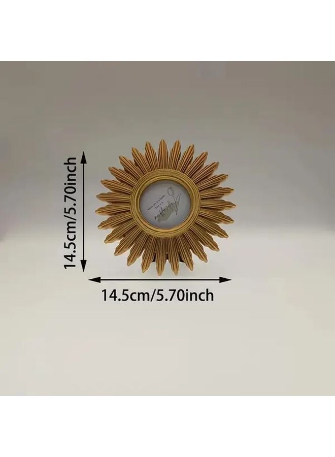Vintage Sun Resin Photo Frame 5 71 Inch Desk And Coffee Table Decor For Home Office - Image 4