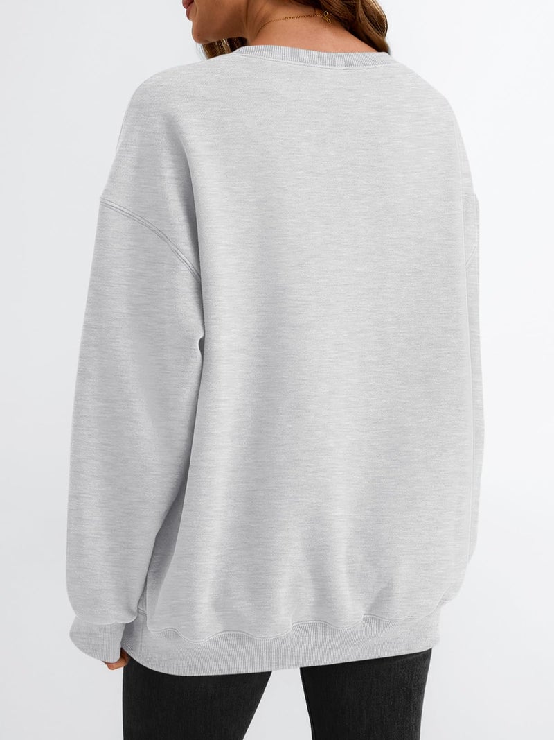 EFAN Womens Sweatshirts Oversized Crewneck Y2K Fleece Hoodies Fall Fashion 2026 Teen Girls Cute Winter Clothes Sweater Grey M - Image 4