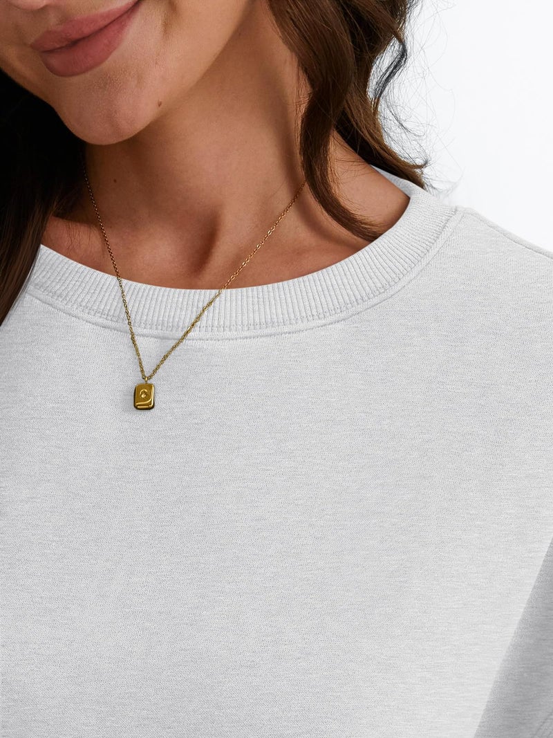 EFAN Womens Sweatshirts Oversized Crewneck Y2K Fleece Hoodies Fall Fashion 2026 Teen Girls Cute Winter Clothes Sweater Grey M - Image 5