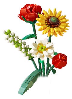 ZCM-HAPPY 568-Pieces of DIY Bouquet Building Blocks Decoration Immortal Flower Arrangement Gift Home Furnishings Assembly Toy Set  - Image 1