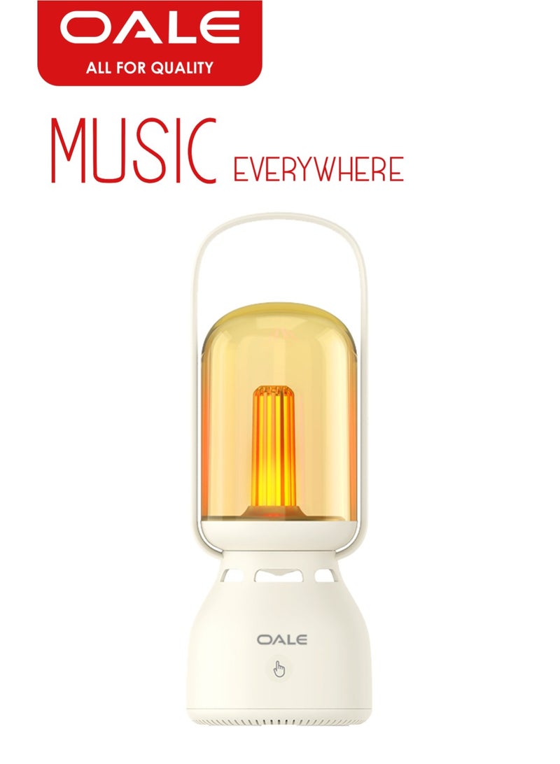 OALE iBazz 60 Yellow Bluetooth Speaker, Enhanced Bass, 24H+ Playtime, RGB Ambient Light, Warm Yellow Sleep Light, Portable Outdoor Design - Image 1