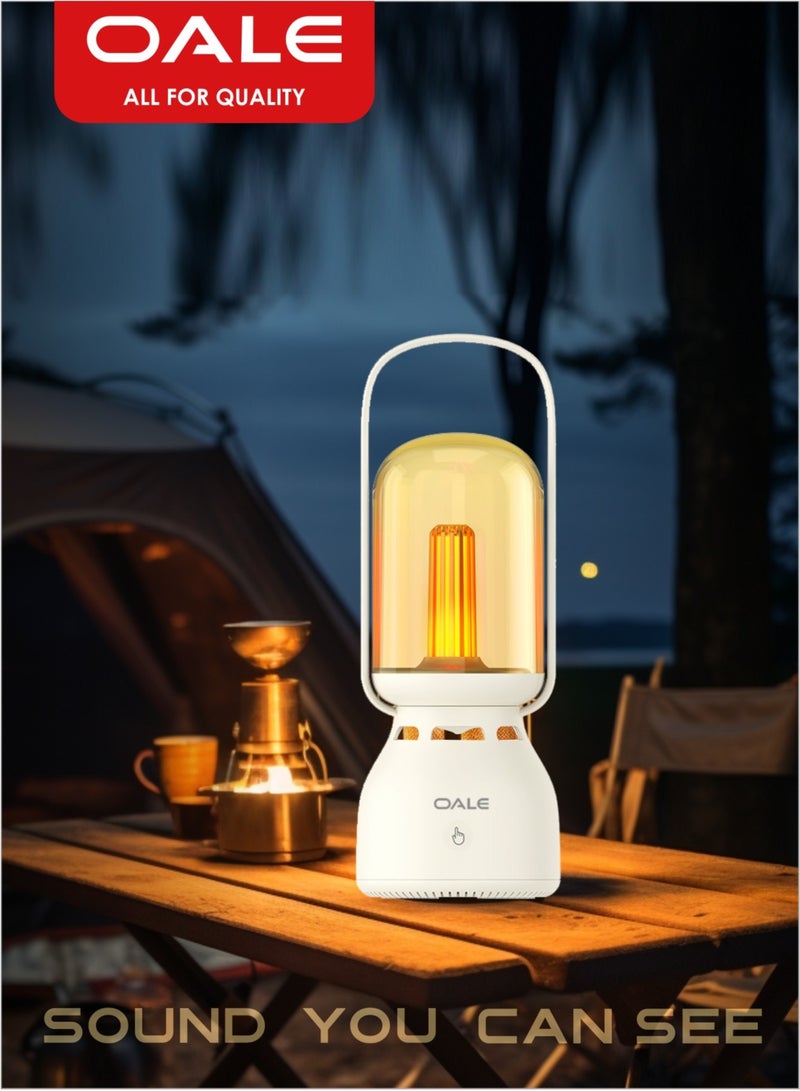 OALE iBazz 60 Yellow Bluetooth Speaker, Enhanced Bass, 24H+ Playtime, RGB Ambient Light, Warm Yellow Sleep Light, Portable Outdoor Design - Image 2
