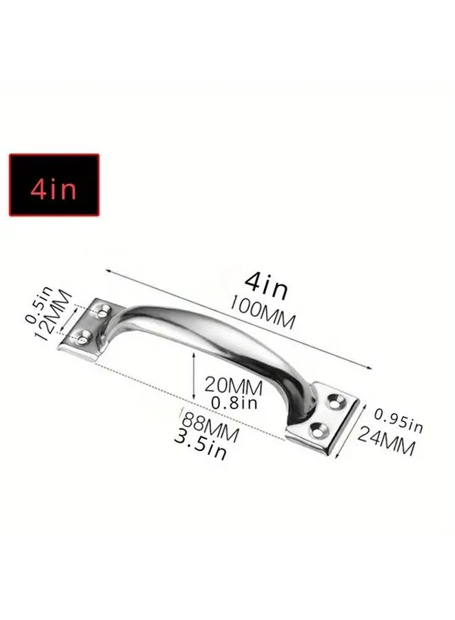 4 Inch Galvanized Pull Handle For Screen Doors Cabinets Drawers Diy Home Projects - Image 3