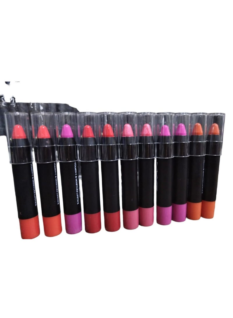 Lip Stick 11 Colors Set for Girls With Lip Balm And Protection From Cracks - Image 1