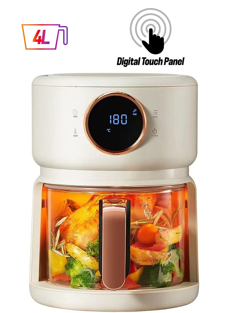 IAF Air Fryer with Rapid Air Technology, 4 Liters Digital Control Panel Instant Oven with Visible Window and 12 Cooking Preset Programs (White) - Image 1