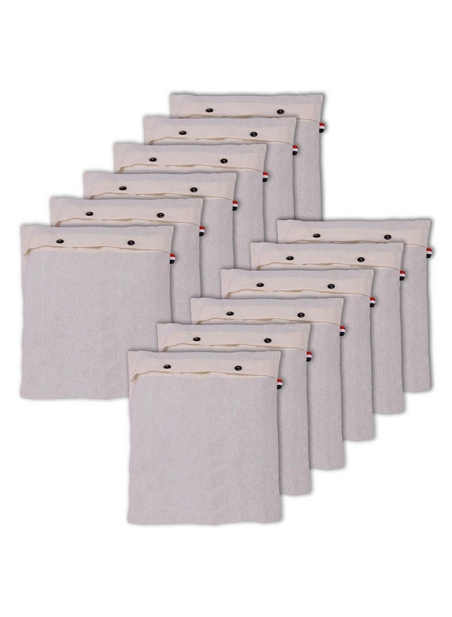 سولستيس مجموعة أغطية الساري القطنية من SOLSTICE/حقائب التخزين، مقاس 16 × 14 (بوصة) لأغطية الملابس، حقيبة التخزين، السفر، منظم خزانة الملابس، مجموعة من (12) - Image 1