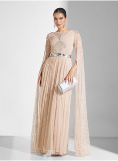 Amelia Rose Belted Flared Sleeve Dress  - Image 4
