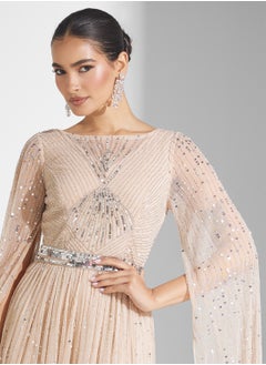 Amelia Rose Belted Flared Sleeve Dress  - Image 3