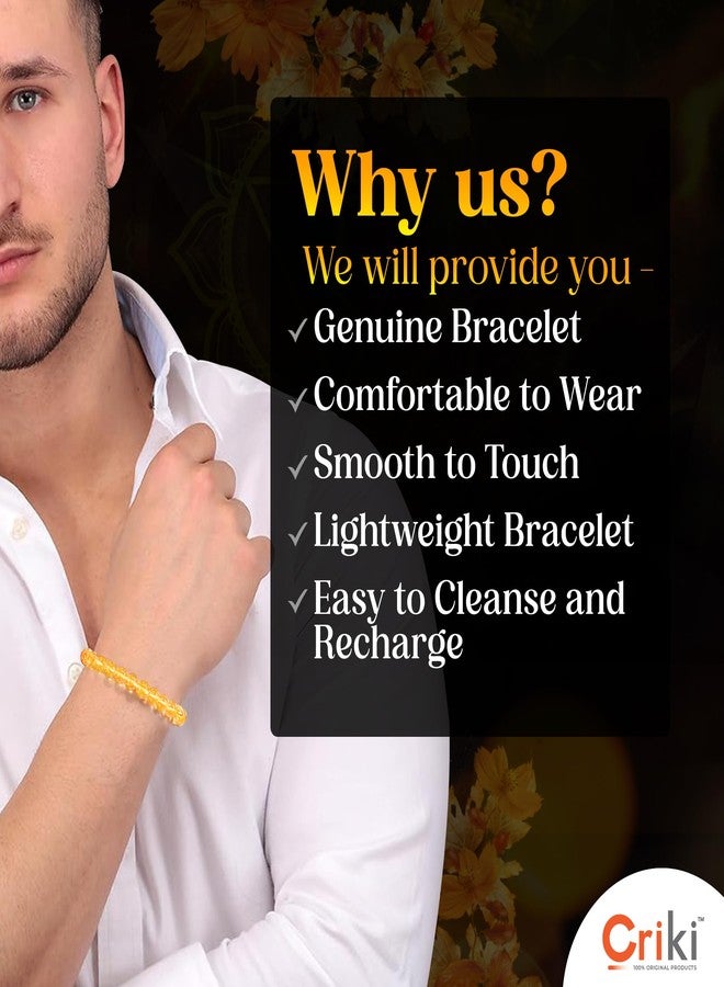 CRIKI Citrine Bracelet Original Certified for Men and Women - Yellow Citrine bracelet with Lab Certificate for Success, Good Health, Manifestation, Self-Esteem, Money and Chakra Healing - 8 MM Beads - Image 5