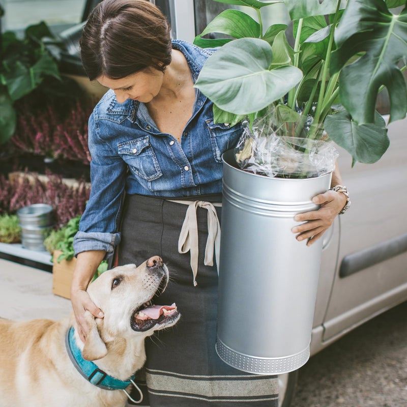Worth Garden Galvanized Steel Planter 2-Pack - Large:28"x14.5" & Small:24"x12" - Tall Metal Plant Pots - Large Handcrafted Decoration Flower Pot for Indoor Outdoor, Deck, Patio, Front Porch - Silver - Image 4