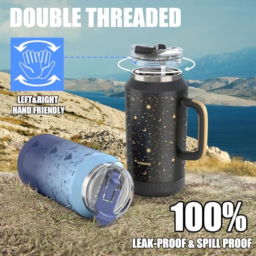 Hydraful 64 oz Tumbler with Handle and Straw - 100% Leak-Proof - Insulated Cup Reusable Stainless Steel Large Water Bottle Travel Mug for Gym, Hiking, and Camping - Gifts for Women Men Him Her - Image 5