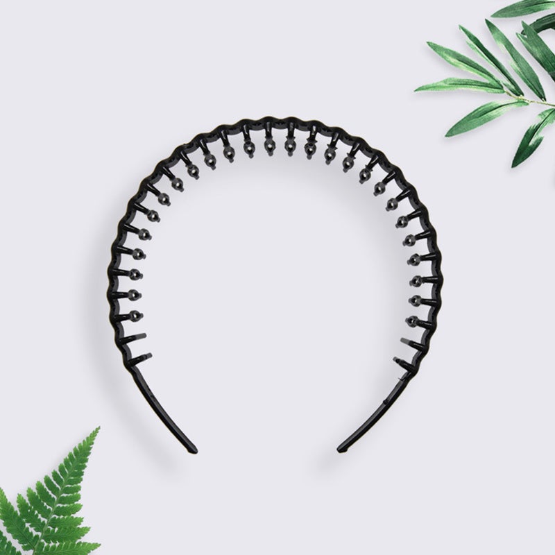 PCS All- Hair Hoops Stylish Toothed Headband Unisex Hair Accessory Face Cleaning Hair Multi-purpose Hair Clasp for Women Use Black - Image 3