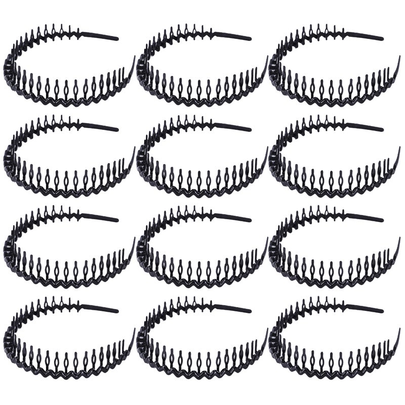 PCS All- Hair Hoops Stylish Toothed Headband Unisex Hair Accessory Face Cleaning Hair Multi-purpose Hair Clasp for Women Use Black - Image 1
