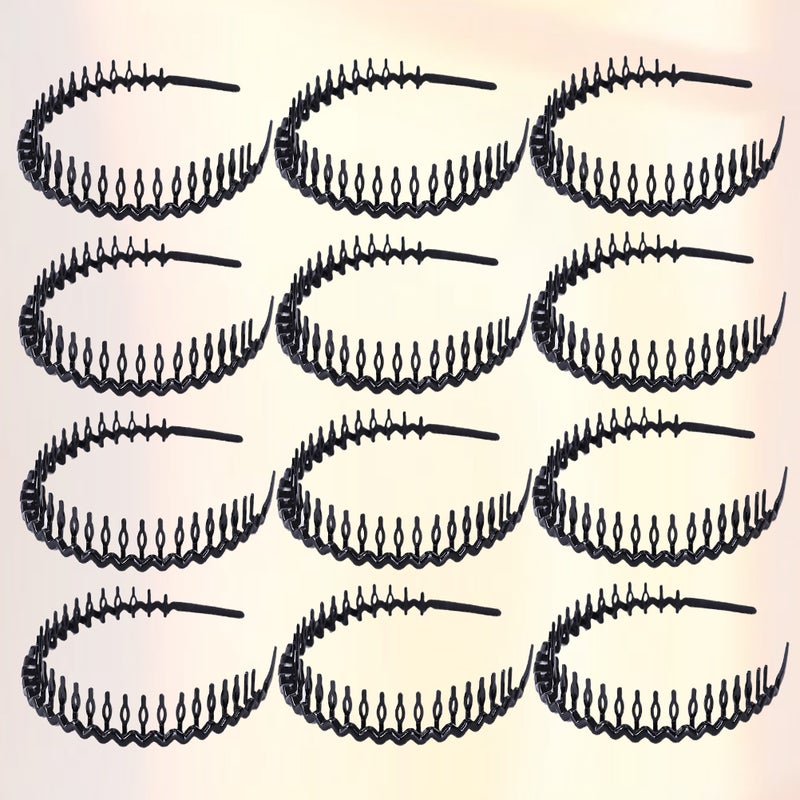 PCS All- Hair Hoops Stylish Toothed Headband Unisex Hair Accessory Face Cleaning Hair Multi-purpose Hair Clasp for Women Use Black - Image 4