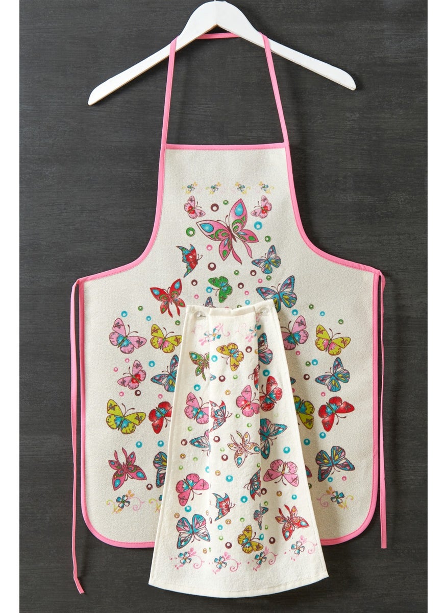 Casnack Butterfly Model Liquid Proof Kitchen Apron with Towel  - Image 2