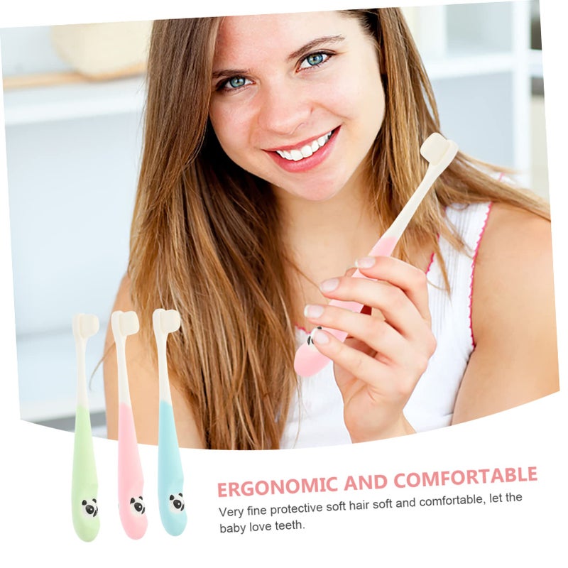 3Pcs Soft Bristles Toothbrush For Gentle Cleaning Travel Household Use Random Color - Image 4