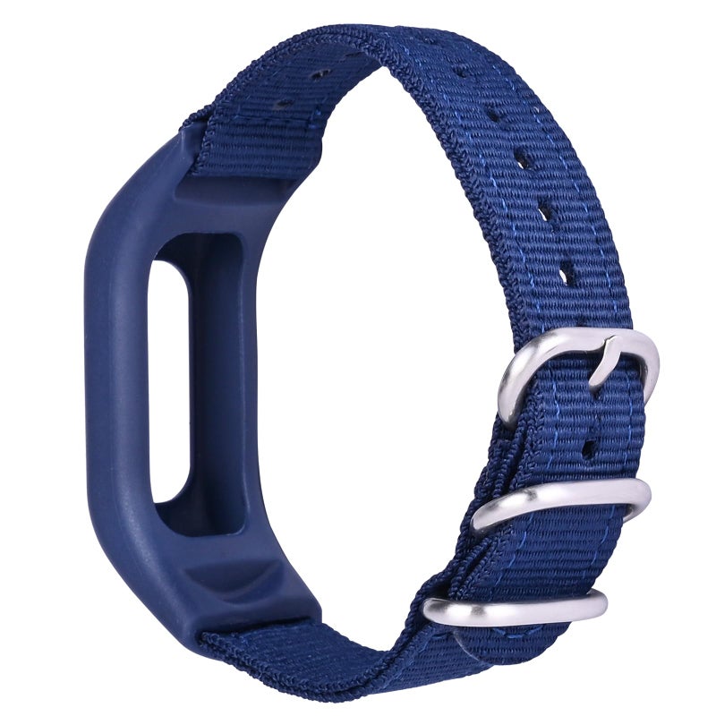 C2D JOY Canvas Nylon Bands Compatible with Garmin Vivosmart 4 tracker Replacement Bands with Case-Blue - Image 1
