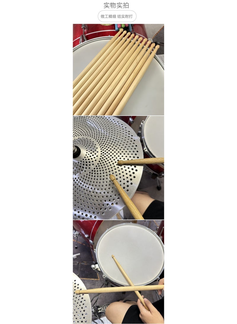 Generic 2 Pairs Maple Wood Drumsticks – Classic Clear Lacquer Finish, 5A Size for Beginners, Students & Adults  - Image 3