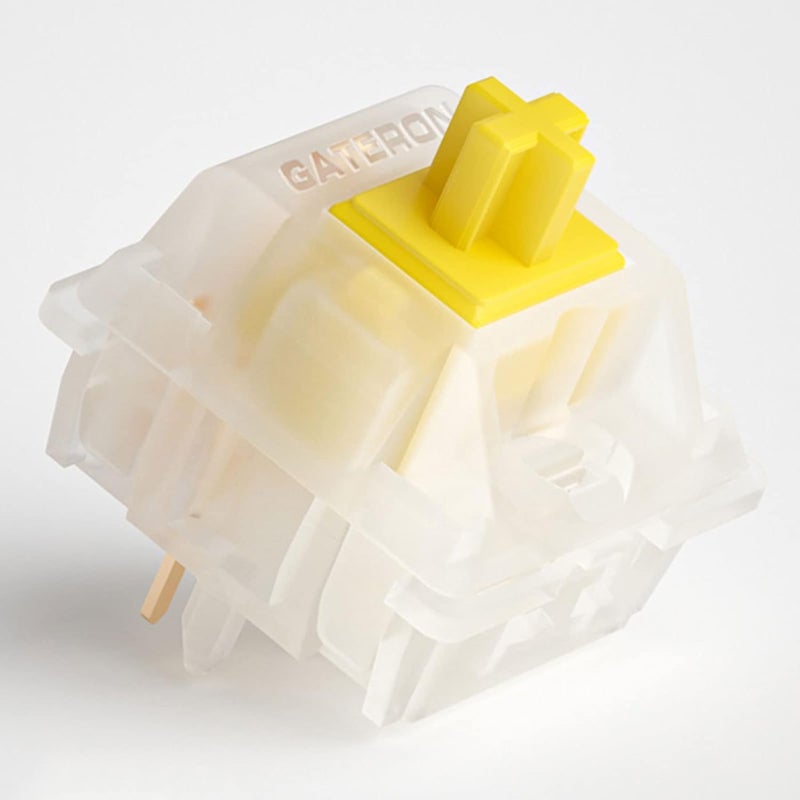 مفاتيح Milky Yellow Pro المزلقة مسبقًا، 5 دبابيس، خطية، للوحة المفاتيح الميكانيكية MX (110 قطعة، أصفر) - Image 2
