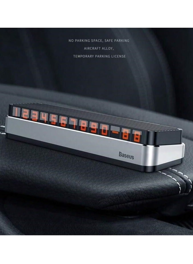 Baseus Temporary Car Park Phone Number Plate, Heat-Resistant, Openable and Closed, with 2 Sticker Strips, Full Numbers From 0 to 9 - Image 1