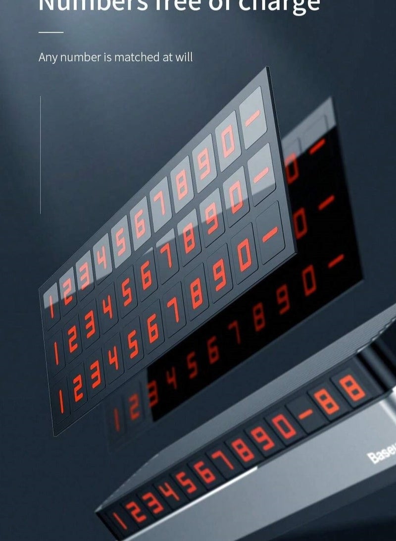 Baseus Temporary Car Park Phone Number Plate, Heat-Resistant, Openable and Closed, with 2 Sticker Strips, Full Numbers From 0 to 9 - Image 5