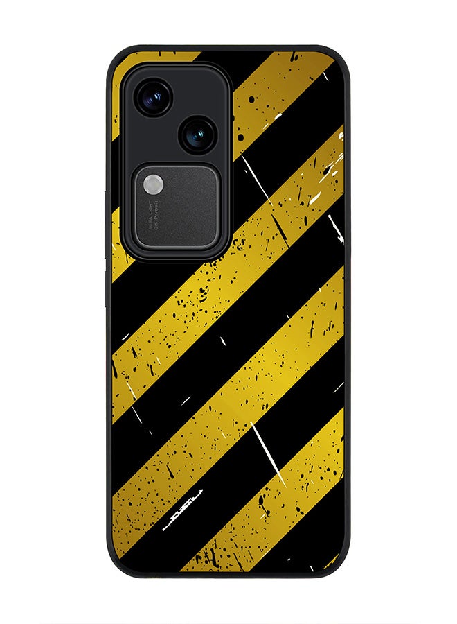 Stylizedd Rugged Black edge case for Vivo V30 5G, Slim fit Soft Case Flexible Rubber Edges Anti Drop TPU Gel Thin Cover -  Under Construction - Image 1
