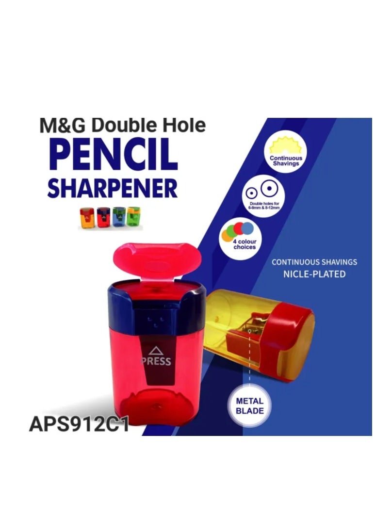M&G - M&G Sharpener Double Hole With Cover No: APS912C1 (Assorted Colours) - 1piece - Image 1