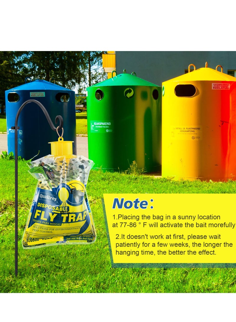 SOLARAE Fly Traps Outdoor Hanging, 4 Natural Pre-Baited Fly Hunter Stable Horse Ranch Fly Trap, Mosquito Fly Bags Outdoor Disposable Catchers Killer Repellent for Barn Farm Patio & Camping - Image 5