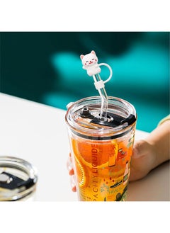 Generic 10Pcs Straw Cover Cap for Stanley Cup, Cute Animal Shape Silicone Straw Lids, Reusable Dust-Proof Straw Topper for Stanley Tumbler Accessories, 10mm  - Image 3